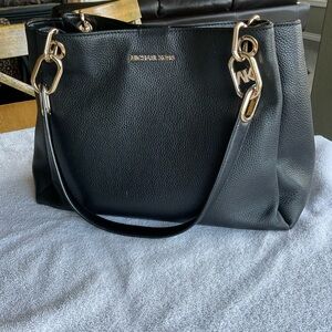 Michael Kors Black Pebbled Leather Shoulder Bag